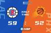 快船VS太阳G5半场：奇兵小莫先生20分帮助快船领先太阳7分
