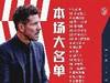 马竞战波尔图大名单:格列兹曼、苏亚雷斯在列,萨维奇缺阵
