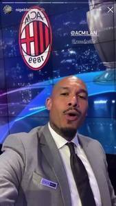 心系东家!奈吉尔-德容&古利特演播室看米兰欧冠:Forza Milan!