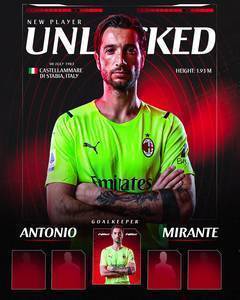 官方：<a href='https://https://www.10339.com/zuqiuzhibo/ACmilan/' title='AC米兰'><span style='color:#3498db'>AC米兰</span></a>签下38岁门将米兰特