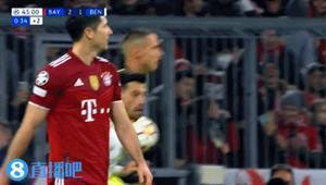 半场-莱万传射+失点格纳布里破门 拜仁暂时2-1本菲卡