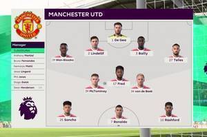 曼晚用FIFA22模拟<a href='https://https://www.10339.com/zuqiuzhibo/qieerxi/' title='切尔西'><span style='color:#3498db'>切尔西</span></a>战<a href='https://https://www.10339.com/zuqiuzhibo/manlian/' title='曼联'><span style='color:#3498db'>曼联</span></a>：卢卡库替补建功 B费助攻桑乔绝平
