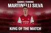 英超官员：马丁内利当选全场最佳球员