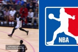 NBA新Logo😂😂？篮网球迷晒出庄神经典庆祝动作P图