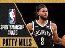 NBA官方:米尔斯荣获本赛季NBA体育道德风尚奖