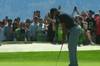 ⛳︎高尔夫也装杯!库里制胜推杆时 提前回头扔杆庆祝!