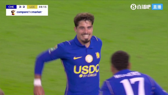 切尔西3-2反超利兹联!内托禁区弧顶推射破门!罗杰斯再送助攻