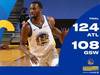 NBA战报:勇士108-124老鹰遭遇四连败,科林斯38 12,维金斯29分